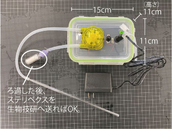環境DNA用ポータブルチューブポンプ