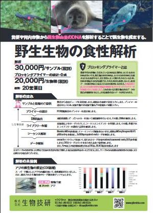 野生生物の食性解析のちらし