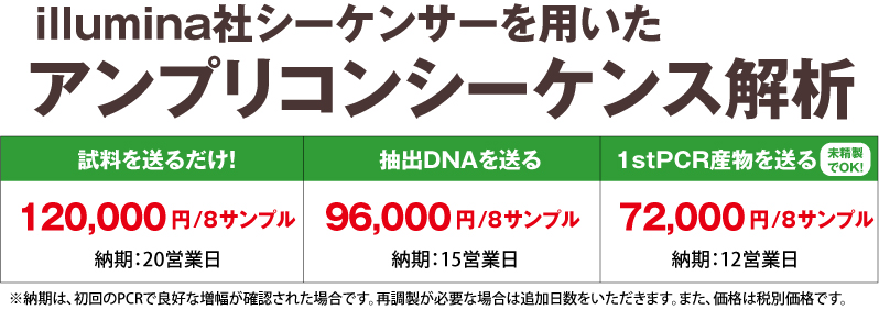 アンプリコンシーケンス解析価格表